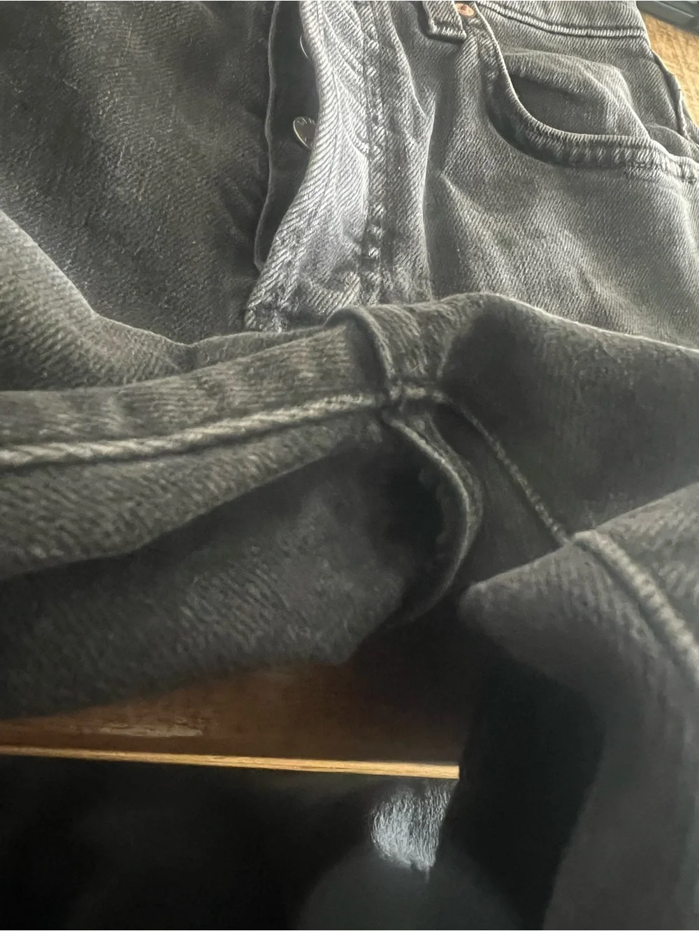 Denim Forum Aritzia The Yoko Bermuda Denim Shorts Button Fly